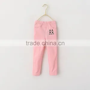 New Cute Baby Girl Clothes 2016 New Summer Girl Cream Color Pants Lovely Little Girl Cats Trousers Pencil Pants thumbnail-3