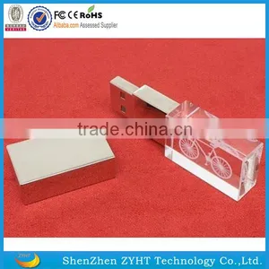 Factory Price 3D Engraved Logo Crystal Usb Flash Drive From Professional Manufacture Quality Choice thumbnail-2