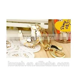 Metal Crescent Moon Usb Flash Drive With Keychain thumbnail-2