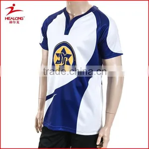 Feeling Hand Soft Polyester Embroidery Custom Rugby t Shirt thumbnail-2