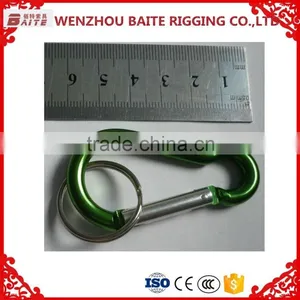 Green Aluminum Carabiner Snap Hook With Hole and Keyring ,Aluminum Spring Hook ,Handbag Aluminum Hook In Rigging Manufacturer thumbnail-2