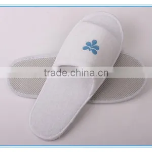 2015 White Open Toe Terry Cheap Hotel Slippers With Logo thumbnail-1