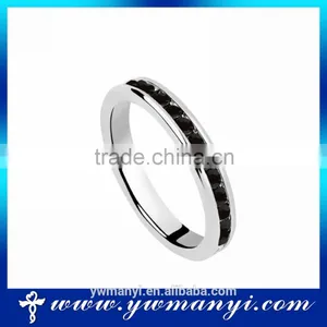 Crystal Wedding Ring Simple Design Silver Plated Ring R666 thumbnail-1