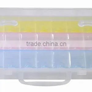 Jewelry Plastic Bead Box Double-deck Case With Handle thumbnail-1