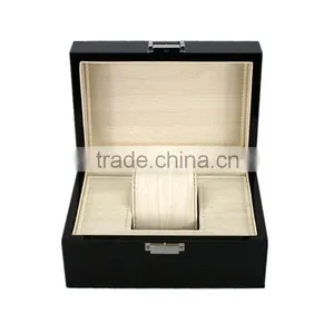Custom Cheap Single Glossy Wood Luxury Black Lacquer Watch Box Quality Choice thumbnail-2