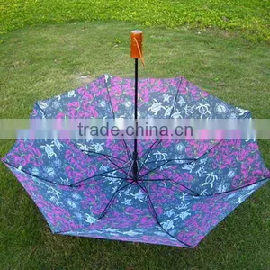 Hot Sale Fashion Flower Fabric 2 Folding Umbrella thumbnail-1