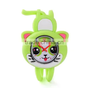 Silicone Bright Color Lying Prone Cat Kid's Summer Wristwatches With CE thumbnail-6