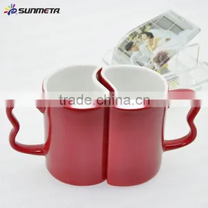 11oz Red Magic Color Change Sublimation Blank Couple Mug thumbnail-1