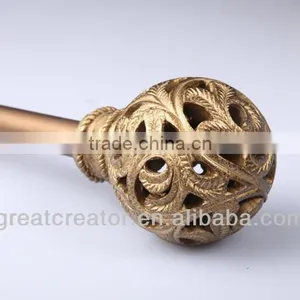 High End Curtain Rods With Decorative Open Work Ball Curtain Finials thumbnail-4
