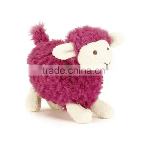 Hot Sale Lovely Stuffed Rose-carmine Sheep Plush Toy thumbnail-1