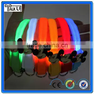 Wholesale Nylon Glowing Various Color Flahsing Light Led Pet Dog Collar, Electronic Waterproof Flash Light Led Dog Collar thumbnail-5