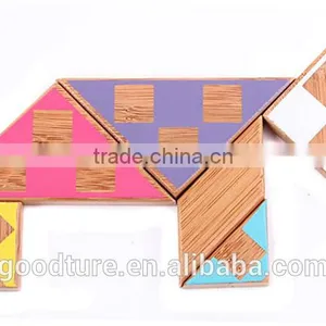 2015 Hot Sale Colored Bamboo Tangram Puzzle thumbnail-5