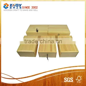 Wholesale Unfinished Slid Lid Cheap Solid Wood Box thumbnail-1