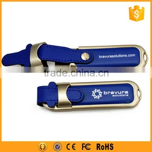 2gb Leather Case Usb Flash Drive With Custom Logo thumbnail-1