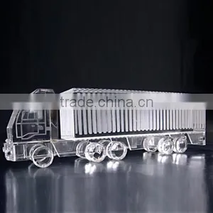 Clear K9 Crystal Truck Model With Logo Engraved For Workers New Year Souvenirs thumbnail-1