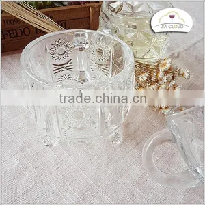 Drinking Carved Glass Tea Cups With Handle thumbnail-1