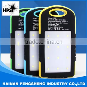 Best Portable Solar Power Bank 8000mAh for Iphone and Android With Camping Light thumbnail-1