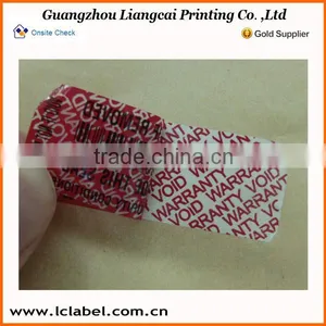 Colorful Print Pvc Sticker Void Logo Transperant Pvc Void Sticker thumbnail-6