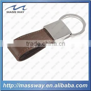 Blank Novely Customized Metal Red Color Leather Key Chain thumbnail-3