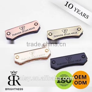 Fashion Custom Gold Metal Logo Label for Pants Brightness E3-80002 thumbnail-1