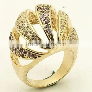 14K Gold Plated Clear CZ Ring Jewelry thumbnail-1