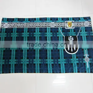 100% Cotton Velour Printed Scottish Plaid Beach Towel Plaid Printed Scottish Beach Towel thumbnail-4