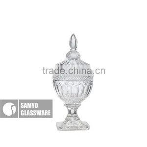 SAMYO Handmade Home Wedding Usage Clear Big Glass Jar for Candy With Lid thumbnail-1
