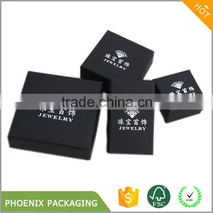 Fancy Black Kraft Paper Box Jewelry Necklace Ring Bracelet Gift Box Packaging thumbnail-2