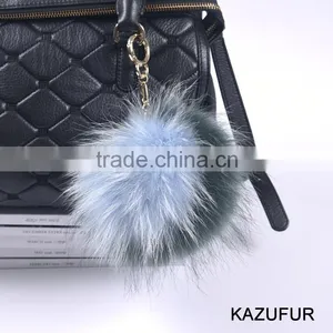 Hotsale Fashion Fur Keychain for Bag Charm Colorful Fur Pompom Keychains KZ160068 thumbnail-1