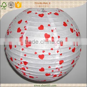 Valentine's Day Decoration Round Hanging Rice Paper Lantern thumbnail-1