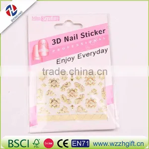 New Gold 3D Nail Stickers,Metallic Mix Designs Flowers Nail Decal,Beauty Creative Nail Art Decoration thumbnail-1
