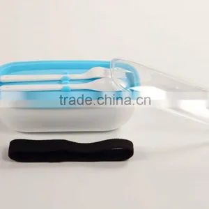 BPA Free Plastic Lunch Box With Silicone Inner Lid for Children thumbnail-2