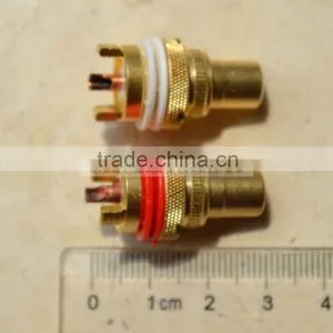 2x RCA Terminal Copper Alluvial Gold Pre-amplifier Chassis DAC Audio Signal thumbnail-1