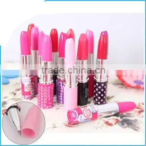 2015 Popular Cute Plastic Cheap Promotional Lipstick Light Ball Pens thumbnail-2