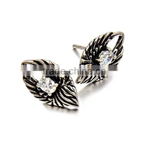 316L Stainless Steel Earrings Cheap Wings With Zirconia Vintage Fancy Earrings thumbnail-2
