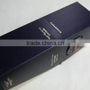 Magnetic Folding One Bottle Carrier/paper Wine Box Customized Logo Printing thumbnail-2