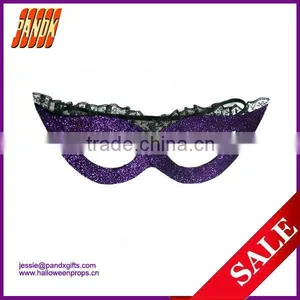 Fashion Purple Glittered Fabric Party Face Mask thumbnail-1