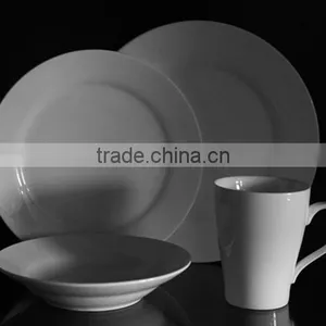 12pcs Standard Design White Dinnerware Set Ceramic Porcelain Fine Bone China thumbnail-3
