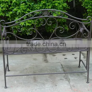 Brown Iron Bench Rustic thumbnail-3