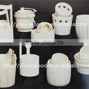 Natural Round Wooden Barrel, Wooden Cask, Wooden Bucket thumbnail-2