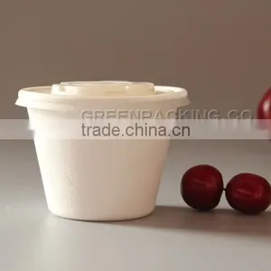 Sugarcane Bagasse Fiber Cups Container 16oz With PLA Lid thumbnail-2