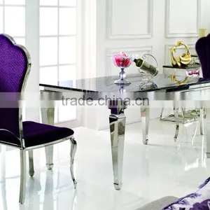 TH355 Modern Design Marble Top Dining Table and Chair thumbnail-2