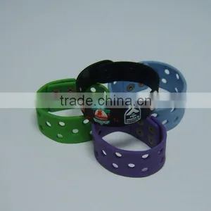 2D Effected Hollow Silicone Wristband thumbnail-1