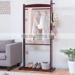 Portable Wooden Clothes Hanger Simple Wooden Coat Rack thumbnail-5