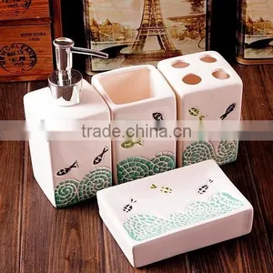 New Ceramic Bathroom Set With Sea Pattern thumbnail-5
