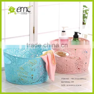 High Quality Plastic Storage Basket Lace Hollow Laundry Basket PP Clean for Home thumbnail-1