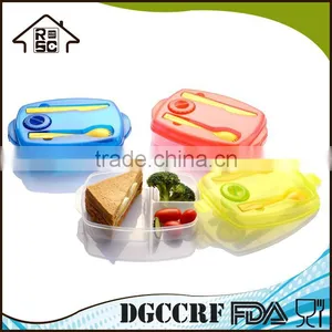 Take Away Plastic Lunch Box With Cutlery Set Sauce Cup thumbnail-2