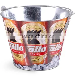 High Quality Chinese Factory Customized Logo Metal Galvanized Beer Ice Bucket thumbnail-1