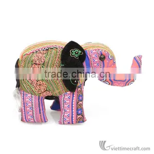 Hand Embroidery Keychains From Sapa Vietnam, Fabric Embroidery Stuffed Live Animals, Mini Stuffed Elephant Souvenir thumbnail-1