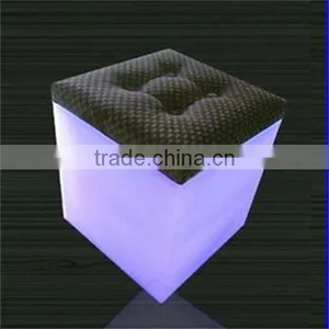 Cordless Rechargeable Battery Operated PE Plastic 16 Color Change Light Up LED Cube Chair thumbnail-1